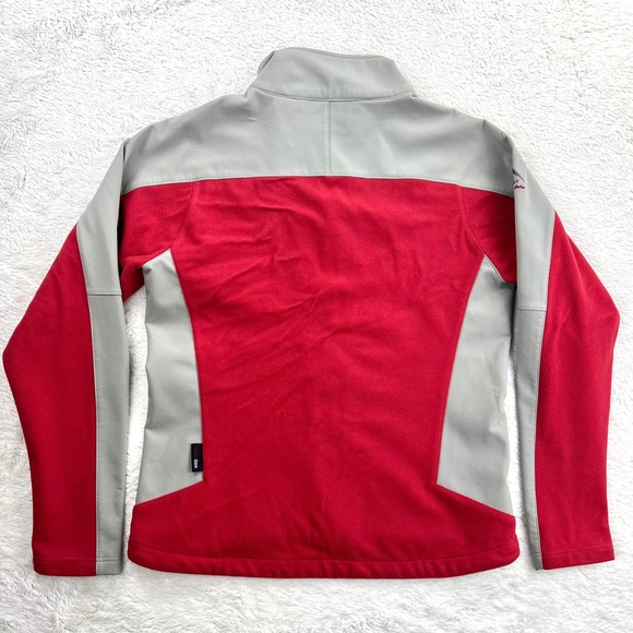 K-Way‎ Expedition Jacket Women S Red Gray Technical Full Zip Softshell - Picture 2 of 14